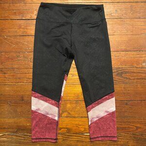 Small RBX Black Cropped Leggings With Pink Accents on Leg Bottoms